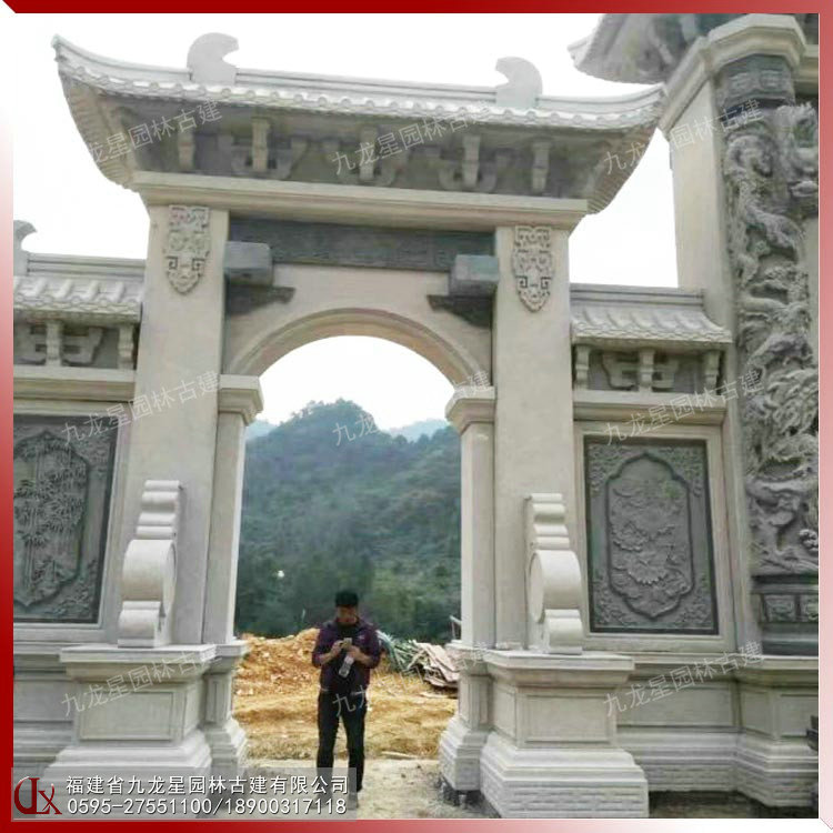 寺院石雕山門(mén)牌坊