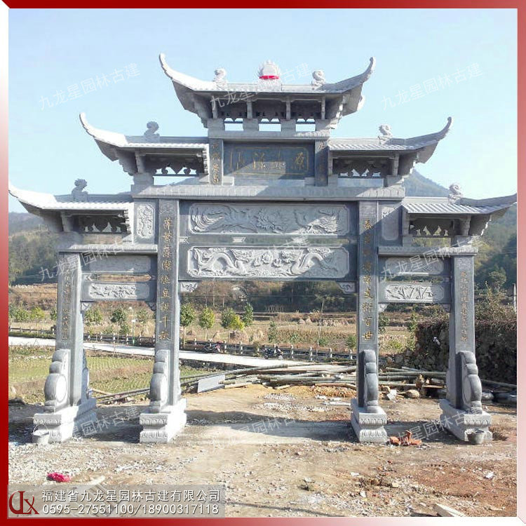 農村石雕牌坊門樓加工