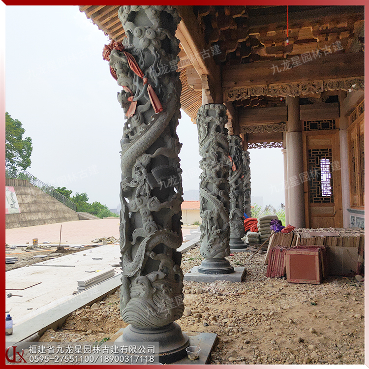 石雕龍柱圖片