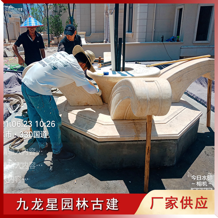 石雕噴泉水景圖片