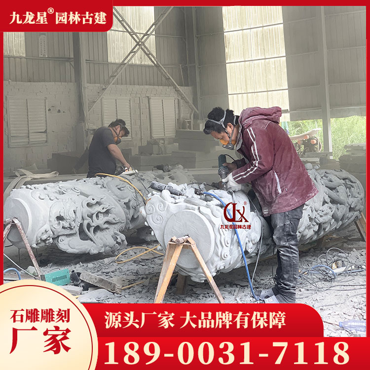 石雕盤龍柱圖片